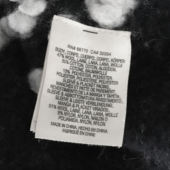 Sleeping on Snow Anthropologie Blue White Wool First Snow Sweater Coat Small S - Picture 4 of 4